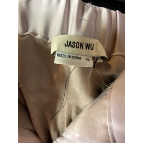 NWT Jason Wu Satin Trousers XL Cream High Waist Pleated Front Chic Designer Work - Picture 6 of 9